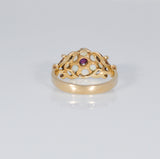IxHcollab Victorian Opal and Ruby Cluster ring - Ishy Antiques