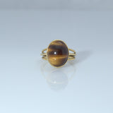 18ct Gold Tigers Eye Ring - Ishy Antiques