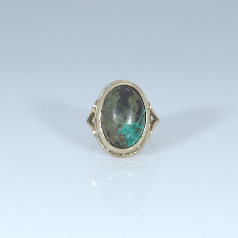 Unusual 18ct Gold Turquoise Ring - Ishy Antiques