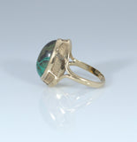 Unusual 18ct Gold Turquoise Ring - Ishy Antiques