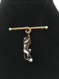 Incredible Continental Gold, Silver and Pearl Monkey Brooch - Ishy Antiques