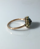 Victorian Turquoise, Pearl and Garnet Cluster Ring - Ishy Antiques