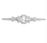 Geometric White Gold Diamond Brooch - Ishy Antiques