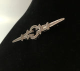 Geometric White Gold Diamond Brooch - Ishy Antiques