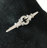 Geometric White Gold Diamond Brooch - Ishy Antiques