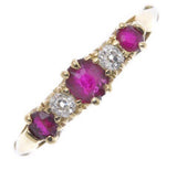 Victorian Ruby and Diamond 18ct gold Ring - Ishy Antiques