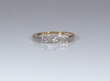 18ct Gold and Platinum Three Diamond Ring - Ishy Antiques