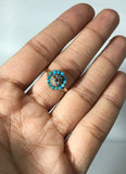 Victorian Turquoise, Pearl and Garnet Cluster Ring - Ishy Antiques