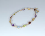 Beautiful multi gemstone bracelet in 9ct Gold - Ishy Antiques