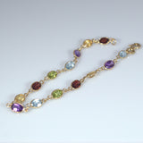 Beautiful multi gemstone bracelet in 9ct Gold - Ishy Antiques