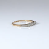 18ct Gold and Platinum Three Diamond Ring - Ishy Antiques