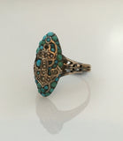 Victorian Anchor Turquoise Ring - Ishy Antiques