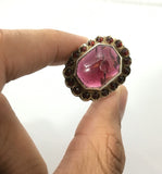 Cracked Garnet Statement Victorian Ring - Ishy Antiques