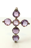 Scandanavian Silver Amethsyt and Pearl Cross - Ishy Antiques