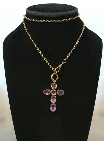 Antique Amethyst Cross Pendant - Ishy Antiques