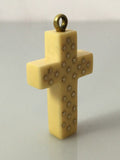 Antique Inlaid Bone Cross with Gold Stars - Ishy Antiques