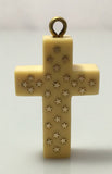 Antique Inlaid Bone Cross with Gold Stars - Ishy Antiques