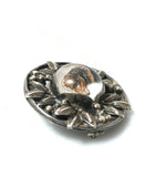 Antique Silver Brooch set with Terrier Intaglio - Ishy Antiques