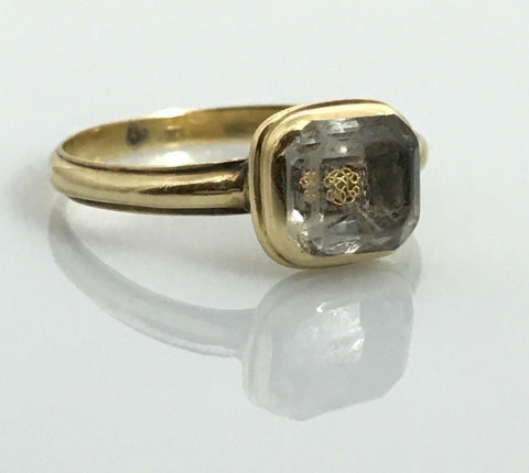 Reserved! Stuart Crystal Monogrammed Mourning Ring Circa 1700 - Rare part 3 - Ishy Antiques