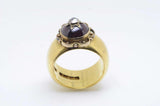 Incredible 22ct Gold Garnet Georgian Topped Ring. Hallmarked for 1864. - Ishy Antiques