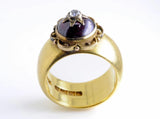 Incredible 22ct Gold Garnet Georgian Topped Ring. Hallmarked for 1864. - Ishy Antiques