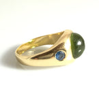 18ct Gold Peridot and Sapphire Ring - Ishy Antiques