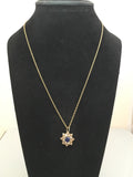 Beautfiul Edwardian Pearl and Sapphire Pendant on a Gold Chain - Ishy Antiques