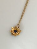 Beautfiul Edwardian Pearl and Sapphire Pendant on a Gold Chain - Ishy Antiques