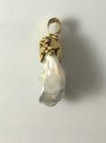 Extra Large Vintage Pearl and Gold Pendant - Ishy Antiques