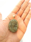 Large Italian Lava Cameo Pendant / Brooch - Ishy Antiques