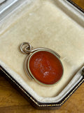 19th Century King Charlemagne Intaglio Swivel Pendant