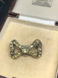 Georgian Silver Chrysoberyl Bow Brooch