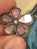 Gold Foiled Back Georgian Garnet Brooch