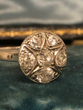 Art Deco Old Cut Diamond Cluster Ring