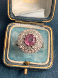 Reserved! 18ct and Platinum Pink Spinel and Diamond Ring