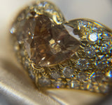 3.80ct Old Cut Diamond Heart Ring