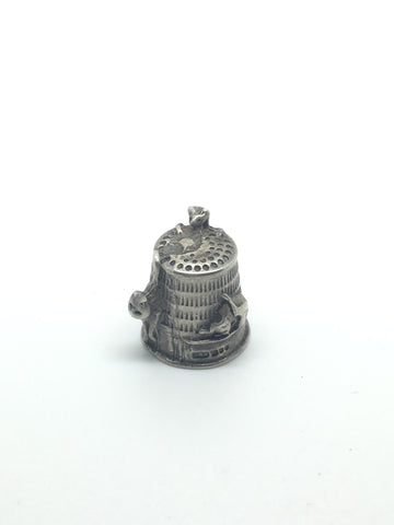 Antique Silver Cat Thimble - Ishy Antiques