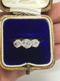 1930's Platinum Old Cut Diamond Three Stone Ring - Ishy Antiques