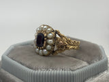 15ct Gold Georgian Garnet and Pearl Ring