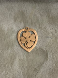 Reserved 18ct Porte Bonheur Heart and 4 leaf Clover charm