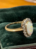 Reserved Opal and Rose Cut Diamond ring 1925