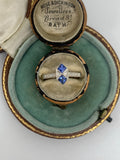 18ct Gold Geometric Sapphire and Diamond Ring