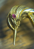 Reserved 18ct Gold Swan Brooch