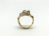 French Art Nouveau Two Nude Females Diamond Ring - Ishy Antiques