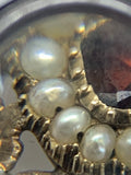 15ct Gold Georgian Garnet and Pearl Ring