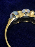 Edwardian 18ct Gold Opal and Diamond Five Stone Ring