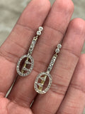 Platinum and Gold Diamond Buckle Earrings