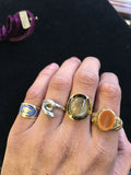 18ct Gold Snake Ring - Diamond Eyes - Ishy Antiques