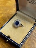 18ct Burma No Heat Sapphire And Diamond Ring