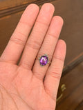 Buff Top Art Deco Amethyst Ring